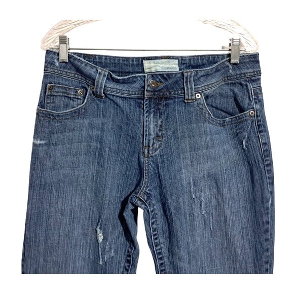 Y2K Maurices Morgan Distressed Bootcut Jeans Womens Size 11/12 Regular Blue Deni - Picture 5 of 11